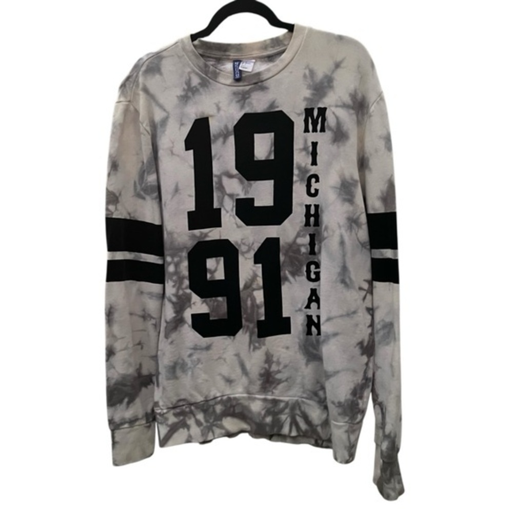 H&M Men's Med Michigan 1991 Tie Dye Crewneck Sweatshirt